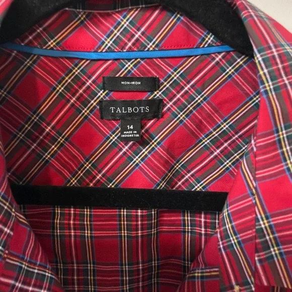 Talbots Red Plaid Button-Down Shirt - Picture 5 of 5